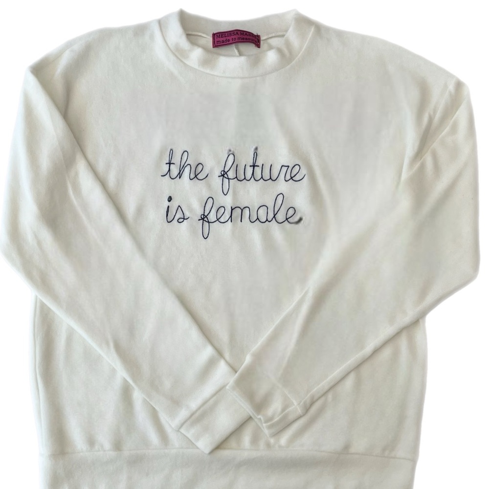Melissa Masse White Crew Neck Sweater